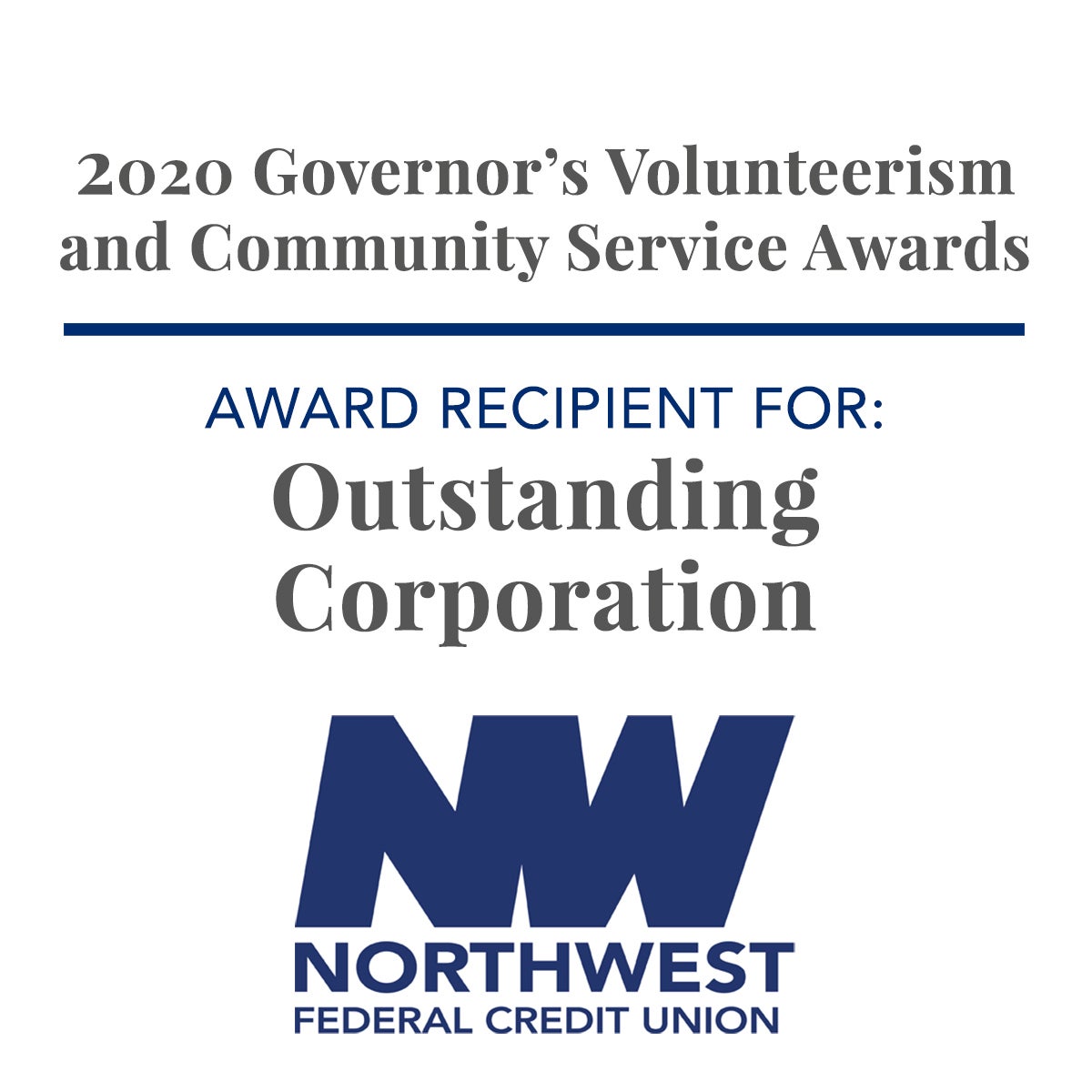 Northwest Federal Receives Virginia’s 2020 Governor’s Volunteerism and Community Service Award